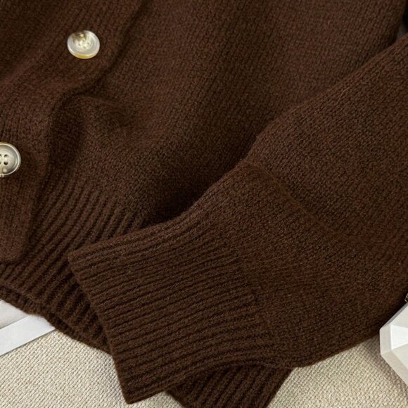 Brown Casual Women's  Slouchy Loose Knitted Sweater Cardigan - Picture 11 of 11